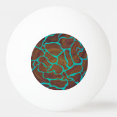 Balle De Ping Pong Giraffe Impression Brown et Turquoise (Devant)