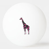 Balle De Ping Pong Giraffe Rose chaud et Silhouette noire (Dos)