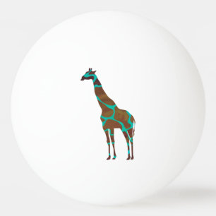 Balle De Ping Pong Giraffe Siloette Brown et Turquoise
