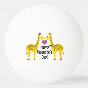 Balle De Ping Pong Giraffes Heureuses Saintes-Valentin