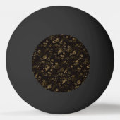 Balle De Ping Pong Glam or feuille motif brun (Devant)