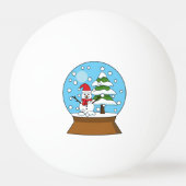Balle De Ping Pong Globe de neige avec Snowman et Pine Tree (Devant)