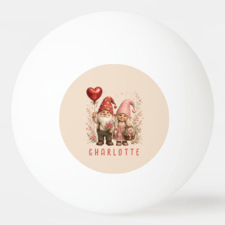 Balle De Ping Pong Gnomes de la Saint-Valentin personnalisés Floral