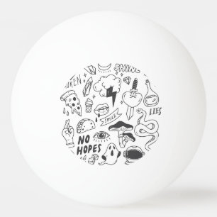 Balle De Ping Pong Graffiti mignon : Doodle Art Set.