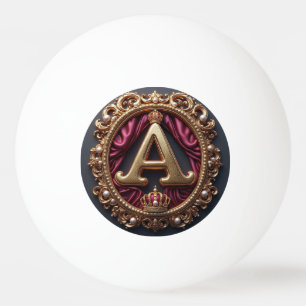 Balle De Ping Pong Grand monogramme A sur velours rouge