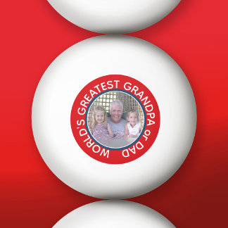 Balle De Ping Pong Grand papa du monde Photo rouge blanc bleu