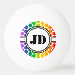 Balle De Ping Pong GRANDS POINTS colorés + votre backgr. & texte