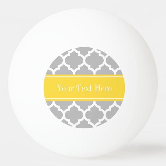 Balle De Ping Pong Gray White Moroccan #5 Pineapple Name Monogram (Devant)