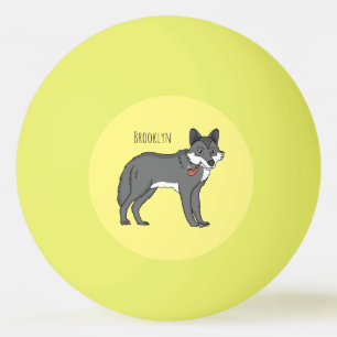 Balle De Ping Pong Gray wolf with pipe cartoon