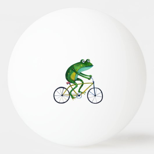 Balle De Ping Pong Grenouille Sur Vélo (Devant)