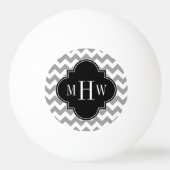 Balle De Ping Pong Grey What Chevron Black Quatrefoil 3 Monogramme (Dos)