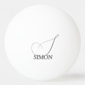 Balle De Ping Pong Gris foncé Monogrammé (Dos)
