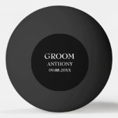 Balle De Ping Pong Groom Bachelor Party Noir Mariage moderne (Devant)