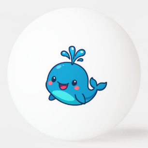 Balle De Ping Pong Happy Kawaii Baleine Sticker - mignon ami Océan