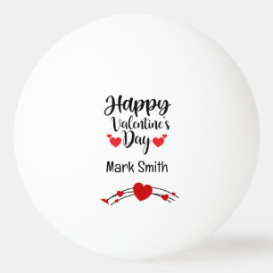 Balle De Ping Pong Heart Happy valentine ; s Day for Player lover