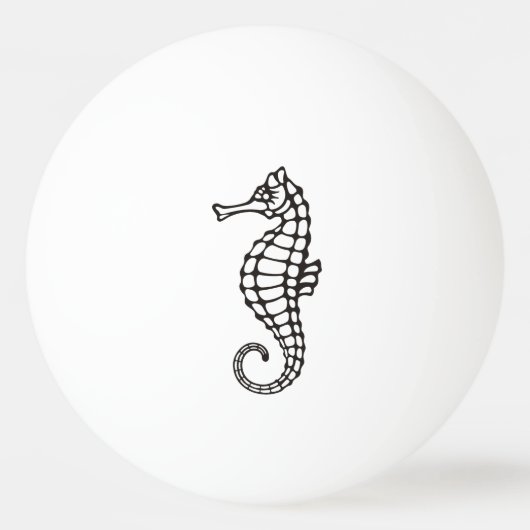 Balle De Ping Pong Hippocampe noir (Dos)