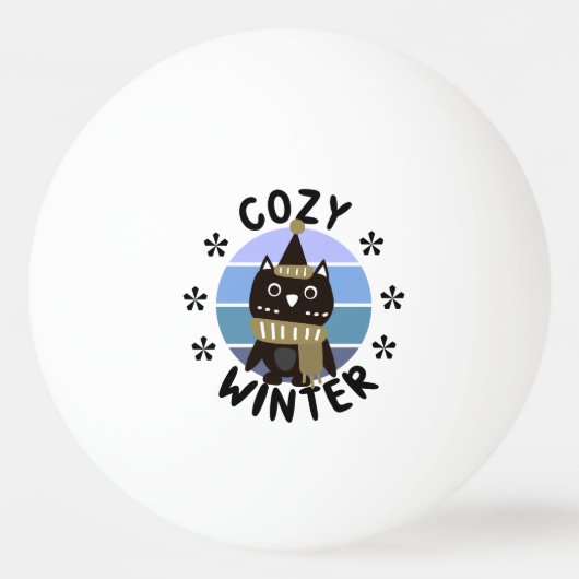 Balle De Ping Pong Hiver agréable, chouette (Devant)