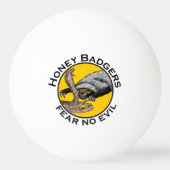 Balle De Ping Pong Honey Badgers ne crains pas mal Jaune effrayant An (Dos)