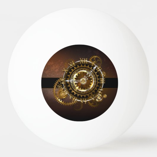 Balle De Ping Pong Horloge Steampunk avec des engrenages anciens (Dos)