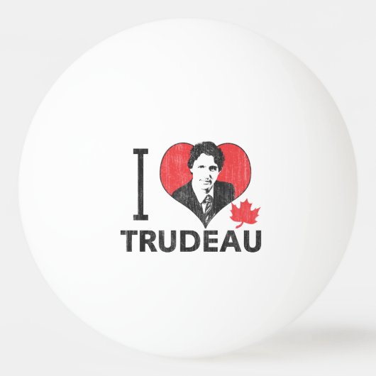 Balle De Ping Pong I coeur Trudeau (Devant)