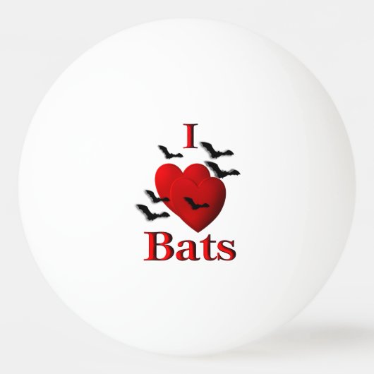 Balle De Ping Pong I Heart Bats (Devant)