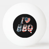 Balle De Ping Pong I Love BBQ, American Patriotic (Dos)