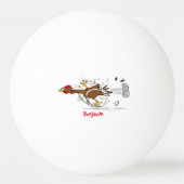 Balle De Ping Pong Illustration amusante de poulet cool (Dos)