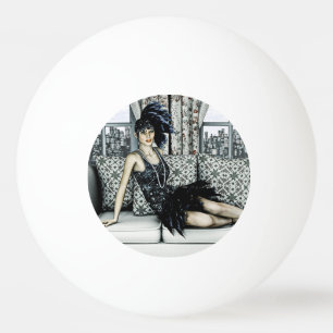 Balle De Ping Pong Illustration d'art de mode de flapper des années 2
