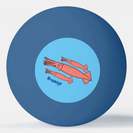 Balle De Ping Pong Illustration de calamar rose (Dos)