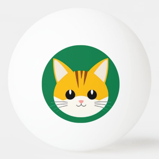 Balle De Ping Pong Illustration de chat mignon (Devant)