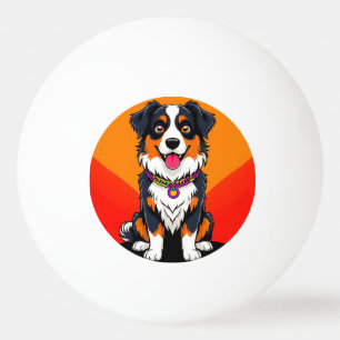 Balle De Ping Pong Illustration de chien de dessin animé joyeux