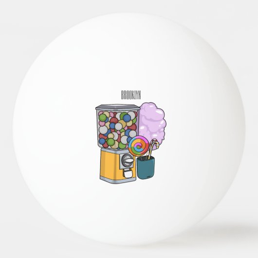 Balle De Ping Pong Illustration de dessin de bonbon (Devant)
