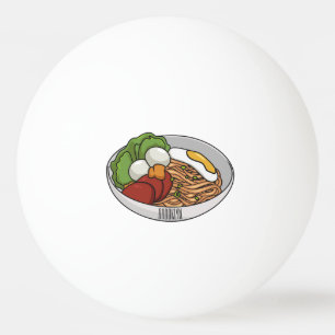 Balle De Ping Pong Illustration de dessin sur les nouilles