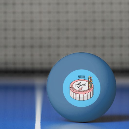 Balle De Ping Pong Illustration de gâteau d'anniversaire (Filet)