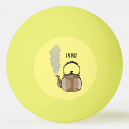 Balle De Ping Pong Illustration de la bouilloire à thé ou à thé (Devant)