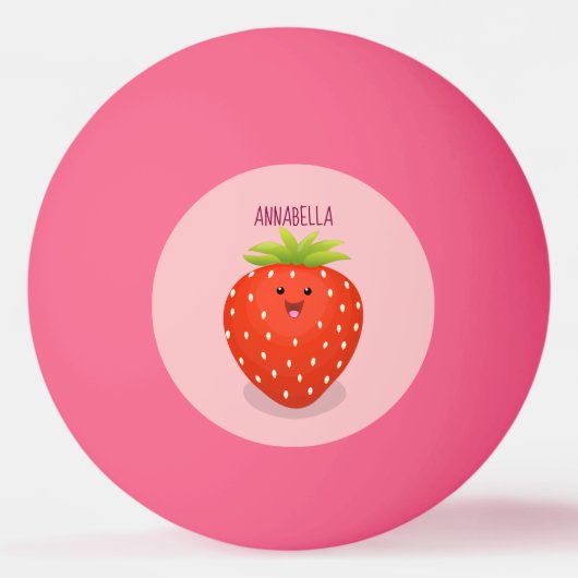 Balle De Ping Pong Illustration de la fraise Cute kawaii (Devant)