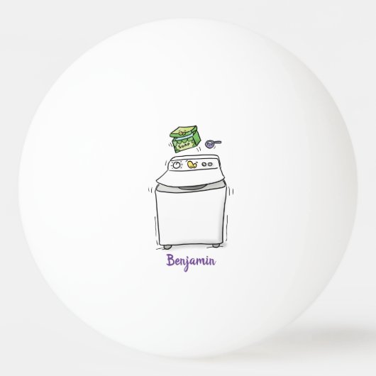 Balle De Ping Pong Illustration de lave-linge mignonne (Devant)