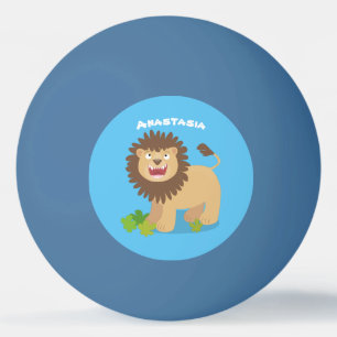 Balle De Ping Pong Illustration de l'effervescence de lions heureux