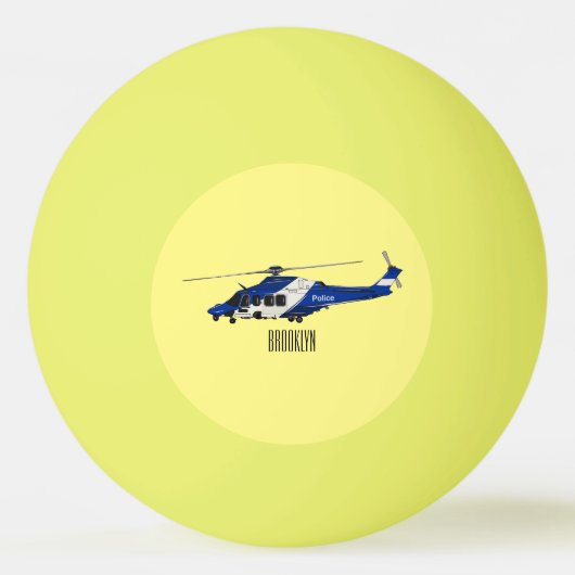 Balle De Ping Pong Illustration de l'hélicoptère de police (Devant)