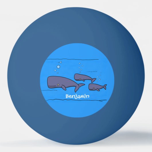 Balle De Ping Pong Illustration de mignonne migratrice de baleines à  (Devant)