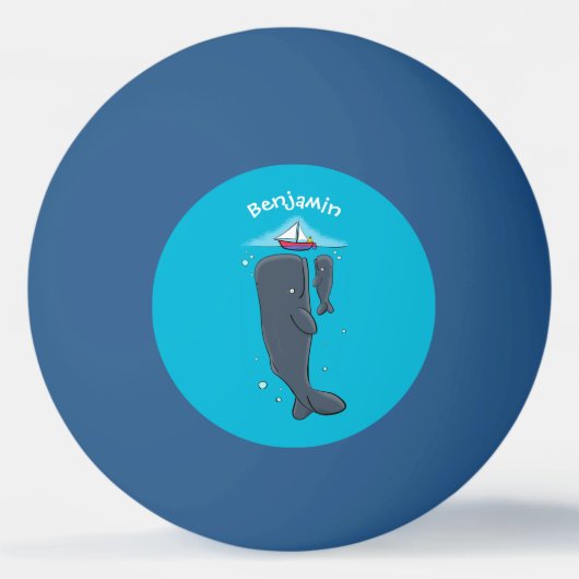 Balle De Ping Pong Illustration de mignons baleines et voiliers (Devant)