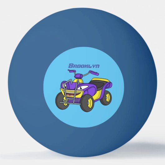 Balle De Ping Pong Illustration de moto Purple Quad (Devant)