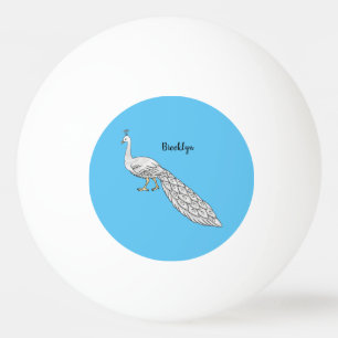 Balle De Ping Pong Illustration d'oiseau de paon blanc