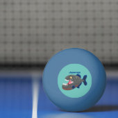 Balle De Ping Pong Illustration drôle de piranha affamée (Filet)