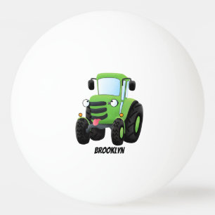 Balle De Ping Pong Illustration du joli joyeux tracteur agricole vert