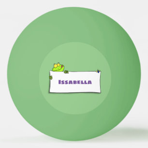 Balle De Ping Pong Illustration du panneau de grenouille verte mignon