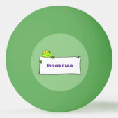 Balle De Ping Pong Illustration du panneau de grenouille verte mignon (Dos)
