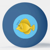 Balle De Ping Pong Illustration du poisson-tang jaune (Dos)