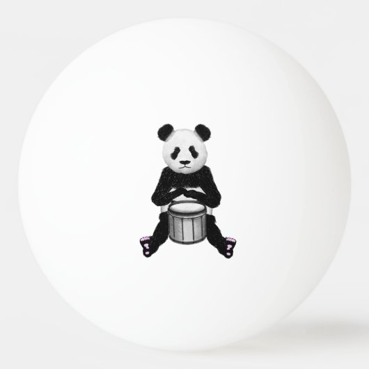 Balle De Ping Pong Illustration du tambour de l'ours de panda (Devant)