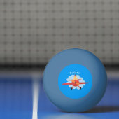 Balle De Ping Pong Illustration d'un avion rouge volant mignon (Filet)